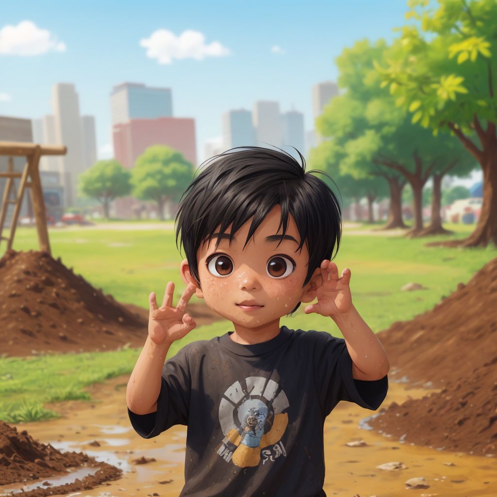 The boy who does not wash hands